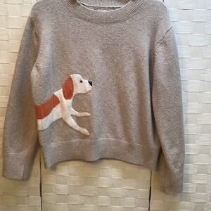 LOFT Beige Sweater with Dog Design